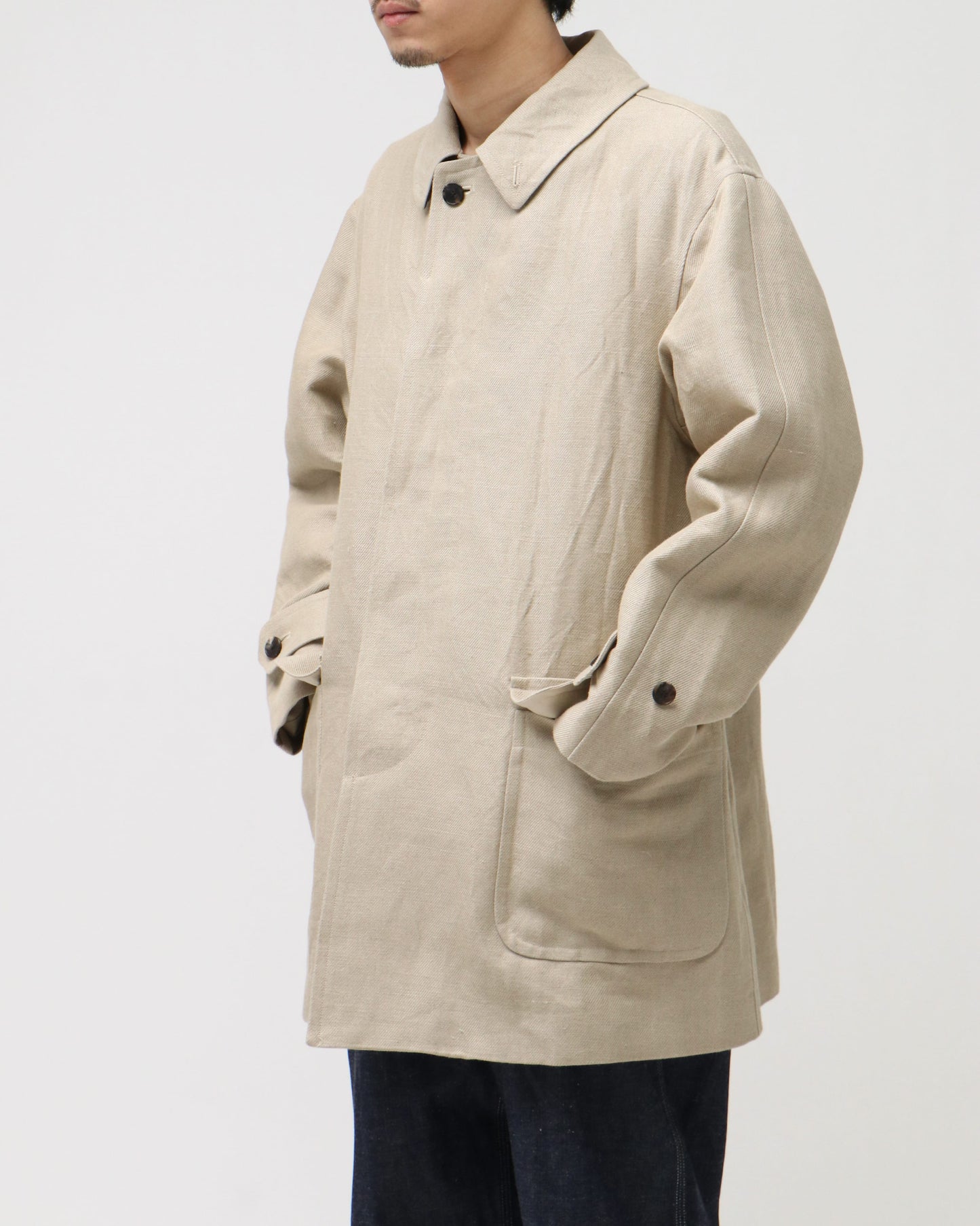 Linen Half Coat BEIGE