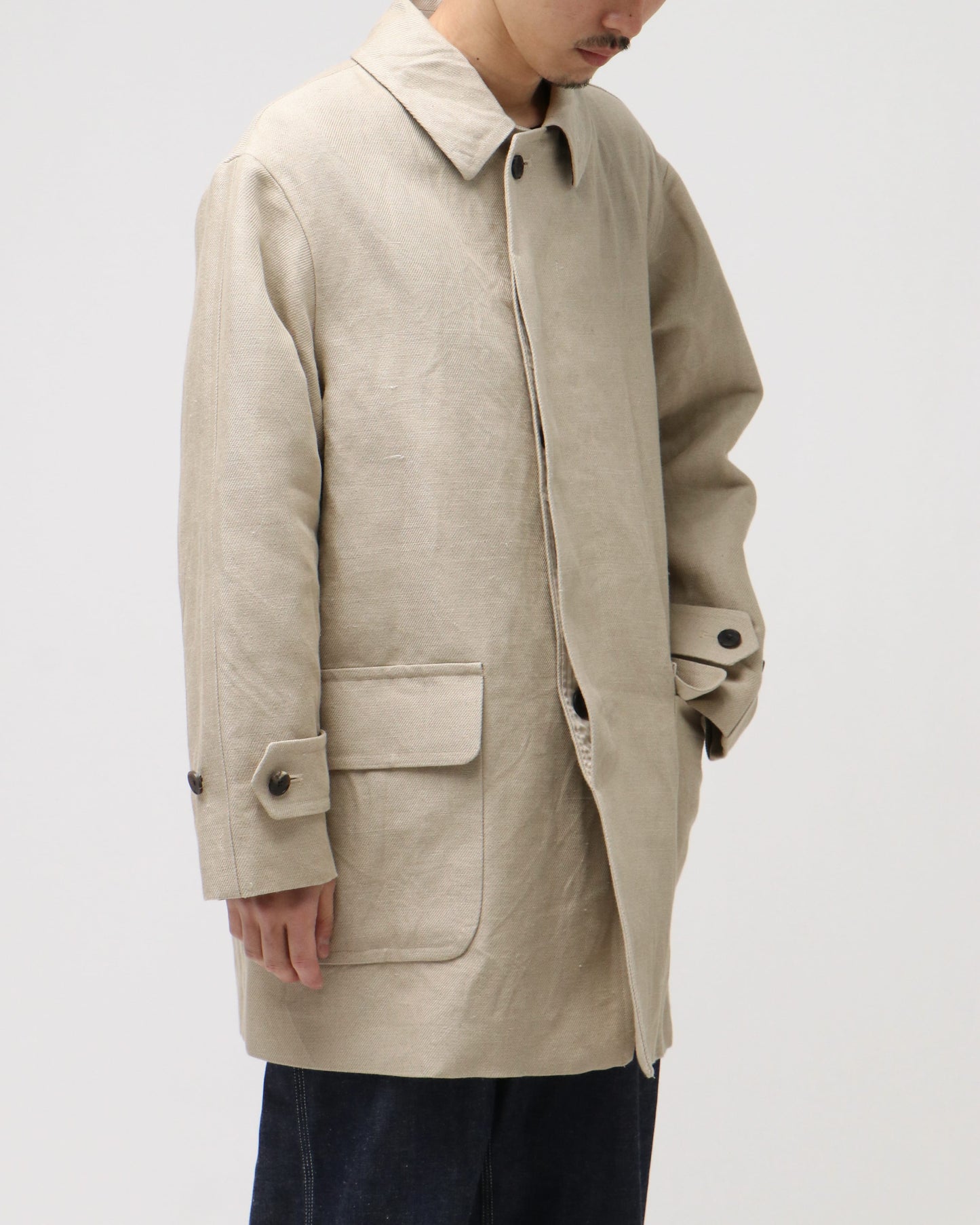 Linen Half Coat BEIGE