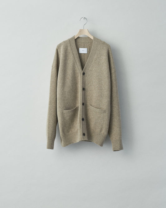 EX FINE LAMBS KNIT CARDIGAN BEIGE