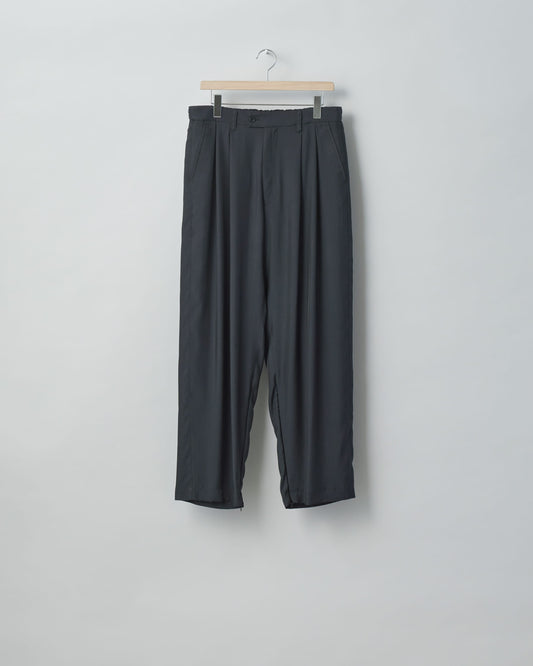 CUPRO WIDE EASY TROUSERS BLACK