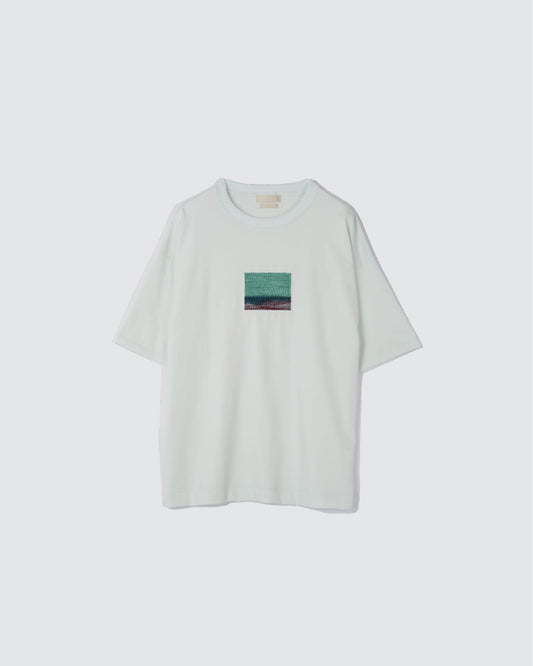 EMBROIDERED T-SHIRT MIST GREEN